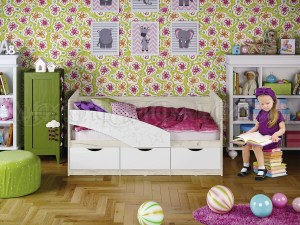 Детская кровать Бабочки-Шарли белый Миф